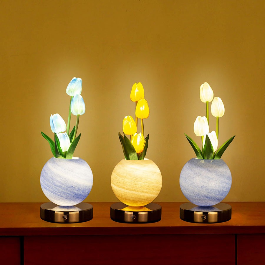 Jarrón LED Tulipanes Premium